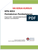 Panduan Kerja Kursus KPN 4053 Semester 2 Sesi 2016-2017