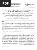 Microstructural Tailoring and Improvement of Mechanical Properties in Cuzr-Based Bulk Metallic Glass Composites