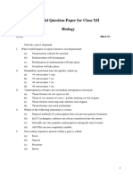 Model Question Paper For Class XII Biology: Mcqs Mark 01