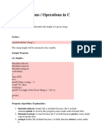 String Functions / Operations in C