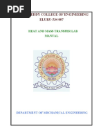 Sir C.R.Reddy College of Engineering ELURU-534 007: Heat and Mass Transfer Lab Manual