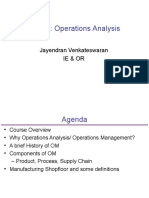 IE 503: Operations Analysis: Jayendran Venkateswaran Ie & or