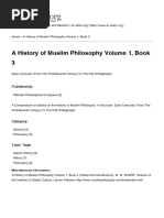 A History of Muslim Philosophy Volume 1, Book 3