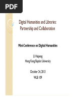 Digital Humanities and Libraries: Partnership and Collaboration