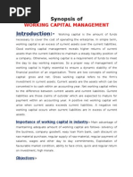 Synopsis of Working Capital Management of Nalco