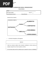 Guía #4 SUSTANCIAS PURAS Y MEZCLAS 7° BÁSICO