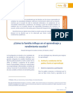 Como La Familia Influye en El Aprendizaje y Rendimiento PDF