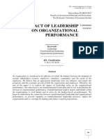 The Impact of Leadership On Organizational Performance