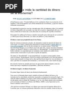 Cómo Se Mide La Cantidad de Dinero de La Economía