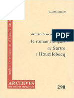 Sabine Hillen Le Roman Français de Sartre À Houellebecq Ecarts de La Modernité PDF