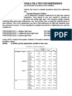 Cross Tabulation & The Test For Independence