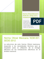 Norma Oficial Mexicana NOM 001 SEDE 2012 Instalaciones Eléctricas