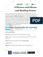 Expected Phrases and Idioms For SSC and Banking Exams Part 2