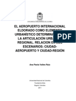 El Aeropuerto Internacional El Dorado Como Elemento Urbanistico Determinante en La Articulacion Urbana y Regional