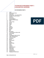 Ielts 42 Topics For Speaking Part 1