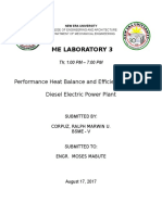 Performance Heat Balance and Efficiency Test of A Diesel Electric Power Plant Lecture