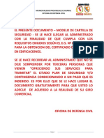 Cartilla de Seguridad para Establecimientos Menores A 100M2