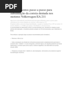 Procedimentos Passo A Passo para Substituição Da Correia Dentada Nos Motores Volkswagen EA 211