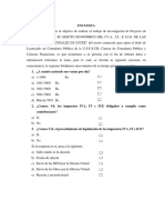 Encuesta Análisis de Impuestos en Bolivia