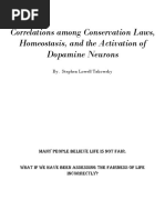 Correlations Among Conservation Laws Homeostasis and The Activation of Dopamine Neurons By. Stephen Lowell Takowsky