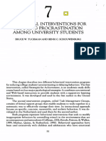 Tuckman, Schouwenburg - Intervenciones Conductuales para Reducir La Procrastinación Entre Universitarios