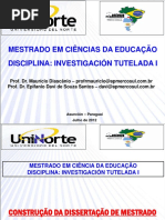 Mestrado Investigação Tutelada