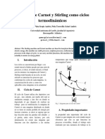 Máquina de Carnot y Stirling Como Ciclos Termodinámicos