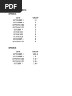 Reporting Schedule