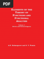 A.N. Kolmogorov, S.V. Fomin-Elements of The Theory of Functions and Functional Analysis, Volume 1, Metric and Normed Spaces-GRAYLOCK PRESS (1963) PDF