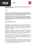 Propuesta de Una Pieza de Acabado Arquitectonico Con Uso de Materiales Locales