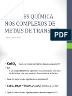 Aula 02 - Ligações Químicas Nos Complexos de Metais de Transição