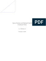 Linear Systems and Optimal Control Condensed Notes: J. A. Mcmahan JR