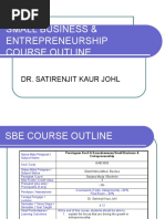 Small Business Entreprenurship Course Outline