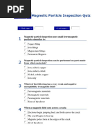 Magnetic Particle Inspection Quiz