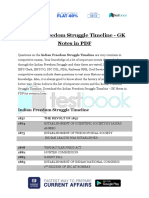 Indian Freedom Struggle Timeline GK Notes in PDF