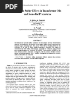 Corrosive Sulfur Effects in Transformer Oils and Remedial Procedures