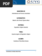 Aspectos Legales de Seguridad e Higiene Industrial