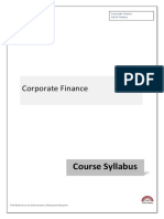 Corporate Finance: Course Syllabus