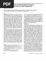 A Survey of Crown and Fixed Partial Denture Failures: Length of Service and Reasons For Replacement