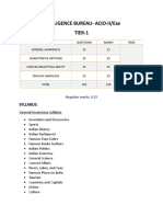 IB ACIO TIER 1 Syllabus