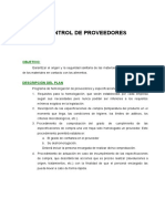 Plan de Control de Proveedores