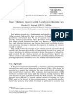 Jaw Relation Records For Fixed Prosthodontics