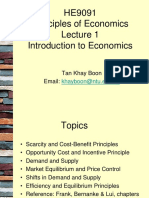 HE9091 Principles of Economics Introduction To Economics: Tan Khay Boon Email