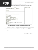 BCC Form 3 Notice of Preliminary Conference Proper