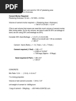 To Calculate The Cement and Sand For 100 m2