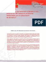 Informe Manipulación de Alimentos MANIPULADORES CON VIH