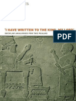 Roger Tomes I Have Written To The King, My Lord Secular Analogies For The Psalms Hebrew Bible Monographs 1 PDF