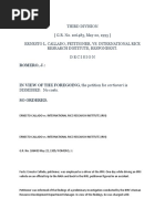 Third Division (G.R. No. 106483, May 22, 1995) Ernesto L. Callado, Petitioner, vs. International Rice Research Institute, Respondent. Decision