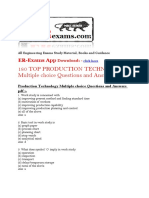 180 TOP PRODUCTION TECHNOLOGY Multiple Choice Questions and Answers