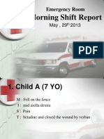 Morning Shift Report: Emergency Room